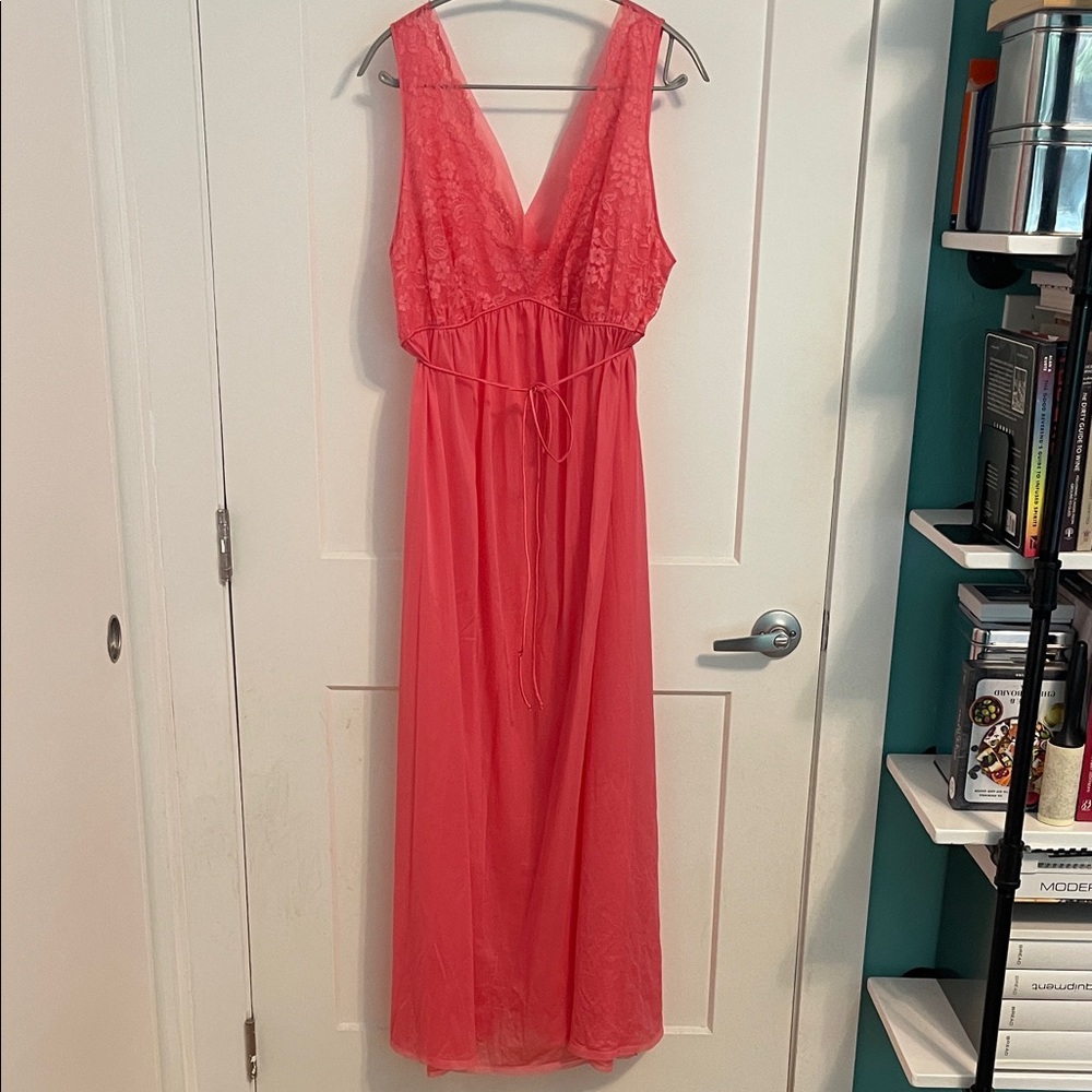 1960s Hot Pink Slip or Night Gown